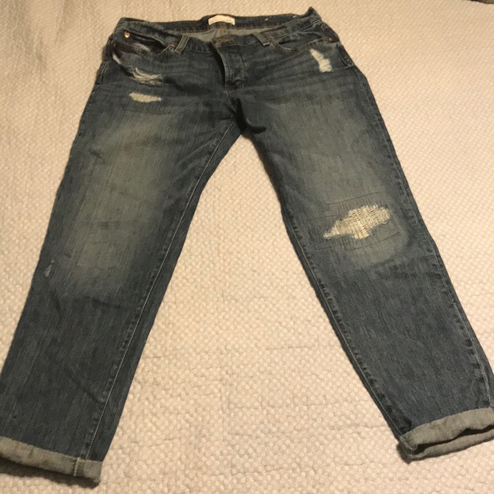 Loft distressed boyfriend jeans.